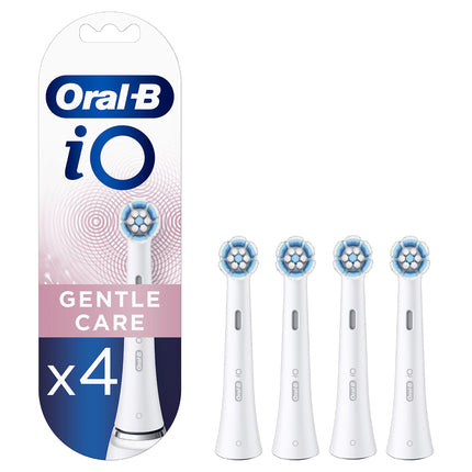 Oral-B iO Gentle Care Replacement Toothbrush Heads, Soft Bristles, 4 Count, Compatible with Oral-B iO