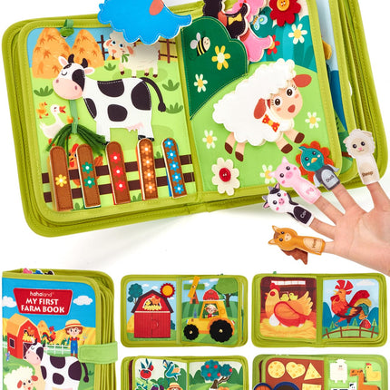 hahaland Busy Book for Toddlers 1-3 - Montessori Toys 1 Year Old Busy Board