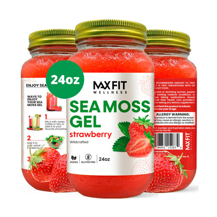 Sea Moss Gel Raw (12 Flavors) 24oz Wildсrafted Gold Sea Moss Gel from Saint Lucia | 92 Vitamins and Minerals | Pure Raw+Non-GMO | Vegan Superfood