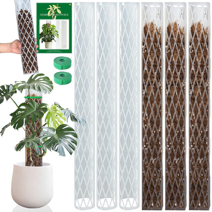 Sisher 6 Pcs Monstera Moss Pole,Plastic Moss Poles for Climbing Plants