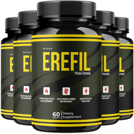 (5 Pack) Erefil Capsules - Official Erefil Pills Advanced Premium Formula Support Maximum Strength, All Natural Ingredients Vitamins for Overall Health & Wellness Reviews, 300 Capsules for 5 Months