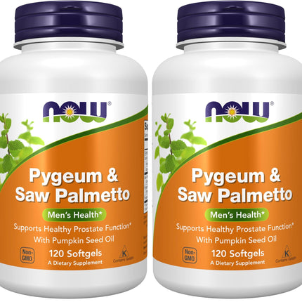 NOW Foods Supplements,Pygeum & Saw Palmetto with Pumpkin Seed Oil,Men's Health*,120 Count (Pack of 2)