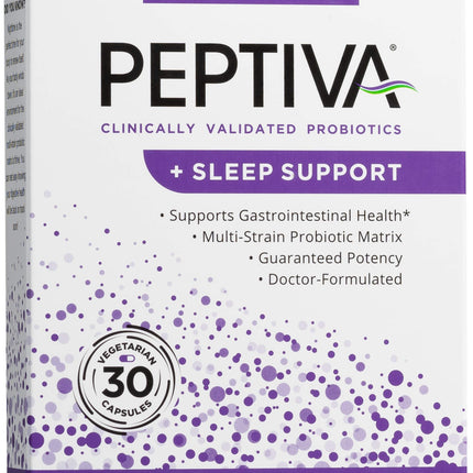Peptiva 26 Billion CFU Probiotic and Sleep Support - Clinically Validated Multi-Strain Probiotic - Lactobacillus and Bifidobacterium, Melatonin - 30 Count