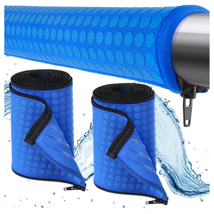 2 Pack Neoprene Pool Handrail Covers, 8 Foot Swimming Pool Hand Railing Covers with Enhanced Zipper Slip Resistant Anti-Scald Safety Rail Grip Handles Sleeve for Inground Swimming Pool Ladder Handles