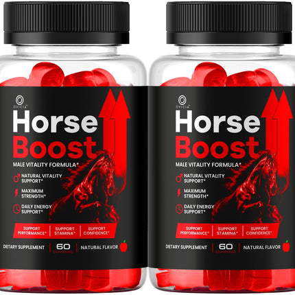 (2 Pack) Horse Boost Gummies - Official HorseBoost Gummys Advanced Premium Formula Support Maximum Strength, All Natural Ingredients Vitamins for Overall Health & Wellness, 120 Gummies for 2 Months