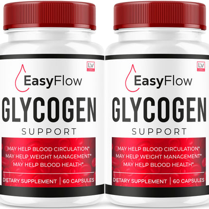 (2 Pack) Easy Flow Glycogen Support - EasyFlow Glycogen, Easy Flow, Easy Flow Glycogen Supplement, Glycogen Support Easy Flow, Easy Flow Glycogen, Glycogen Easy Flow, 120 Capsules for 2 Months