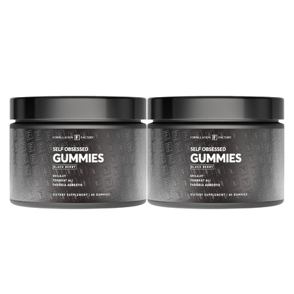 Self Obsessed Shilajit Gummies for Men, Tongkat Ali + Fadogia Agrestis Supplement, Energy, Strength, Drive & Vitality Support, Natural Masculinity Formula (2 Month Supply – 120 Count, Pack of 2)