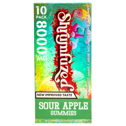 Shrumfuzed Proprietary Nootropic Gummy | Now with New Improved Taste | Lion's Mane, Reishi, Chaga, and Cordycep Nootropic Mushroom Blend (10, Sour Apple)
