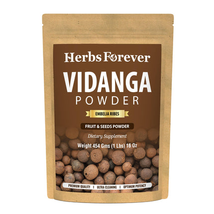 HerbsForever Vidanga(Embelia Ribes) Powder(Fruit & Seed)-Microbeal & Lymphatic Detox,Support Gut Health, Blood Purification- Wild & Nautral Ayurvedic Herb | Non GMO,2X Potency,Ultra Clean |16oz-1LBS
