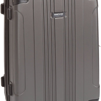 Kenneth Cole REACTION Out of Bounds Lightweight Hardshell 4-Wheel Spinner Luggage, Charcoal, 24-Inch Checked