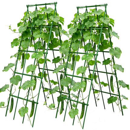 Heavy Duty Cucumber Trellis,2 Pack,No AssemblyGarden Trellis for Climbing Plants Outdoor,Cucumber Trellis, A-Frame Vegetable Frame,Vegetables Peas Beans Squash Cucumber