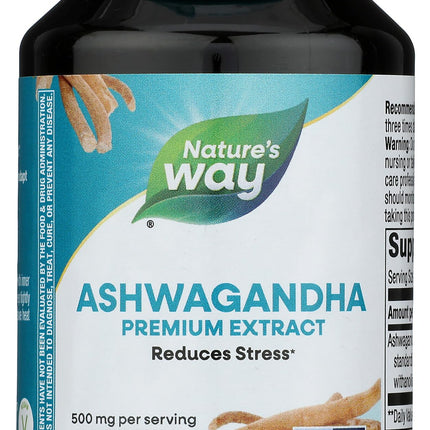 Nature's Way Ashwagandha, Reduces Stress*, Premium Extract, Adaptogenic*, Non-GMO Project Verified, Vegan, 60 Capsules (Packaging May Vary)