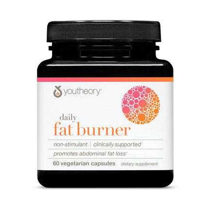 Youtheory Daily Fat Burner - 60 Capsules (60 Day Supply) - Non-Stimulant Body Composition & Metabolic Support* - With Sinetrol Citrus Fruit Blend, Chromium & Cayenne Extract - Gluten, Soy & Dairy Free