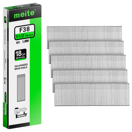 meite 18 Gauge Brad Nails, 1-1/2 Inch 18GA Brad Nails 1,000 Pcs