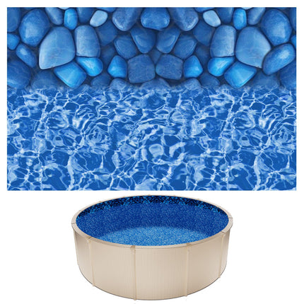 VEVOR 15-ft Round Above Ground Pool Liner, Overlap Pool Liners, Standard Gauge Vinyl, 48-to-54inch Wall Height, Designed for Steel Sided Above-Ground Swimming Pools