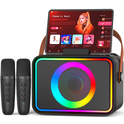 Karaoke Machine for Kids Adults,Bluetooth Speaker 2 Wireless Microphones