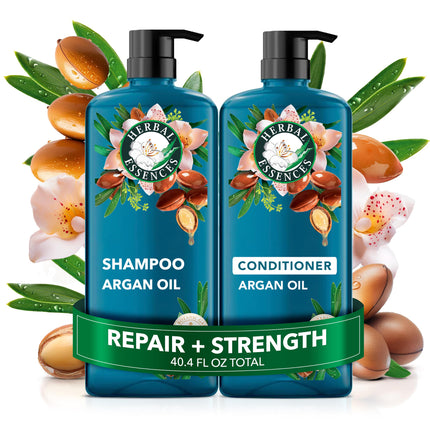 Herbal Essences Argan Oil Repair Shampoo & Conditioner Set, Moisturizes & Smoothes, Paraben-Free, Color-Safe, pH-Balanced, Citrus Scent, 20.2 Fl Oz, 2-Pack
