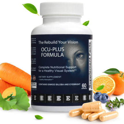 Rebuild Your Vision Ocu-Plus Formula – Eye Health Supplement with Lutein & Zeaxanthin – Supports Visual Clarity, Night Vision & Macular Health – with Bilberry, Ginkgo Biloba & NAC – 60 Capsules