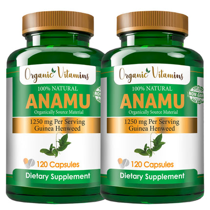 Organic Vitamins Anamu 1250mg 100% Organically Grown 240 Capsules Total Petiveria Allicea Vitamisan