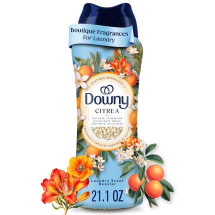 Downy Boutique Botanicals In Wash Laundry Scent Booster Beads, CITREA Scent, 21.1 oz, Boutique Fragrances Inspired by the Artistry of Nature