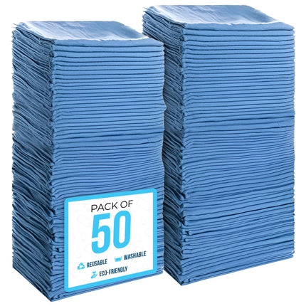 Simpli-Magic Premium Shop Towels 14”x12”, Commercial Grade Blue, 50 Pack