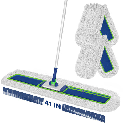 Enspoway 41" Large Commercial Dust Mop Push Broom for Janitor Dry Sweeping