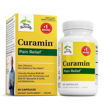 Terry Naturally Curamin - Curcumin Supplement for Circulation & Endorphin Support - Support for Occasional Discomfort - Aids Healthy Muscles - 60 Capsules