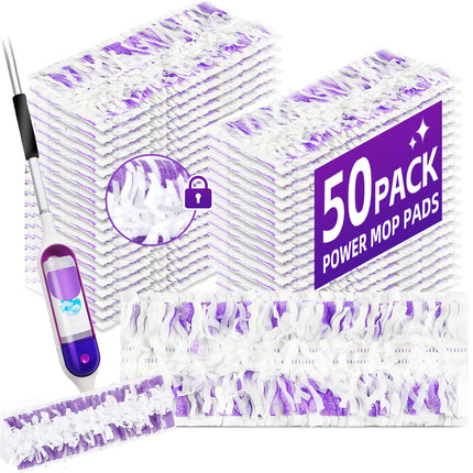 50 Pack Disposable Power Mop Pads for Swiffer Power Mop Pads,Compatible with Swiffer Power Mop Refills,Thickened Multi-Surface Replacement for Swiffer Wet Pads Refill on All Finished Floors
