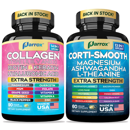 Cortisol & Collagen Support Bundle, Ashwagandha, Shining Serenity Set