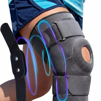 Sparthos Knee Brace - Heavy-Duty Hinged Support for ACL, MCL, Meniscus Tear, Arthritis, Tendonitis Pain - Open Patella - 4-Strap Adjustable, For Men and Women, Check Size Chart (Medium, 12½-15½″ Thigh)