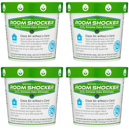 Biocide Systems Room Shocker Smoke Odor Eliminator for Homes, 4 Pack
