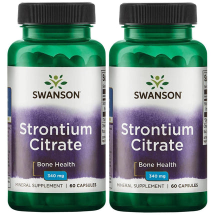 Swanson Strontium Citrate 340 mg 60 Caps (2 Pack)