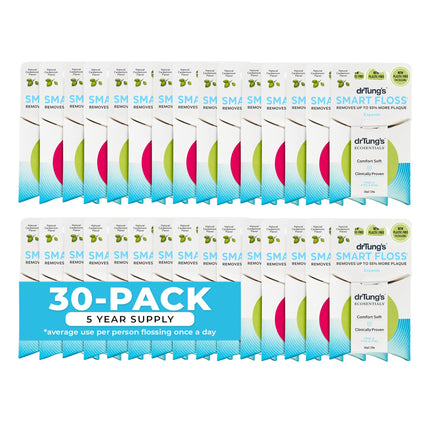 DrTung's Smart Floss - Natural Floss, PTFE & PFAS Free Floss, Gentle on Gums, Expands & Stretches, BPA Free - Natural Dental Floss Cardamom Flavor (Pack of 30)