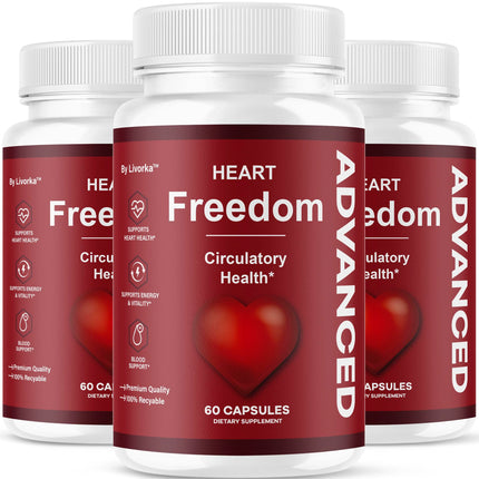 (3 Pack) Heart Freedom - Heart Freedom Capsules, Official HeartFreedom Pills All Natural Ingredients - Maximum Strength, Premium Advanced Formula Support Health & Wellness, 180 Capsules for 3 Months