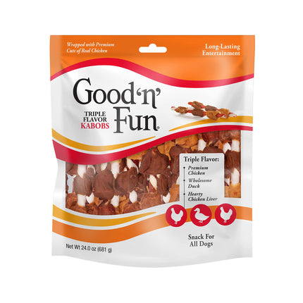Good 'n' Fun Kabobs Long-Lasting Dog Treat Made With Real Protein, 24 oz