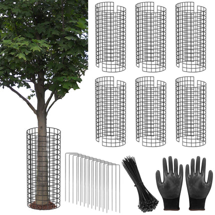 UQM 6 Pack Tree Trunk Protector, 12 Pcs Metal Tree Guards Trunk Protector