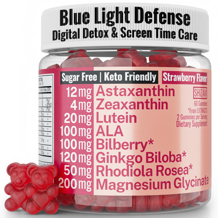Rhodiola Rosea ALA Ginkgo Biloba Astaxanthin Lutein Zeaxanthin Bilberry Magnesium Glycinate Gummies for Eyes Brain Kids, Rhodiola ALA Capsules Pills Tincture Supplements Alt, 300mg 24mg 20mg 12mg 40mg