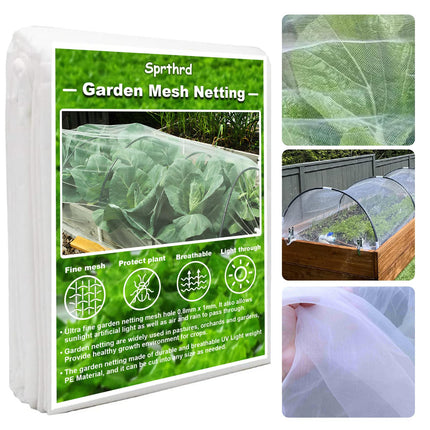 Garden Netting, 15x15Ft Plant Covers Ultra Fine Mesh Netting Pest Barrier Protection Bird Mosquito Net Plants Cover for Vegetables Fruits Flowers Crops Garden
