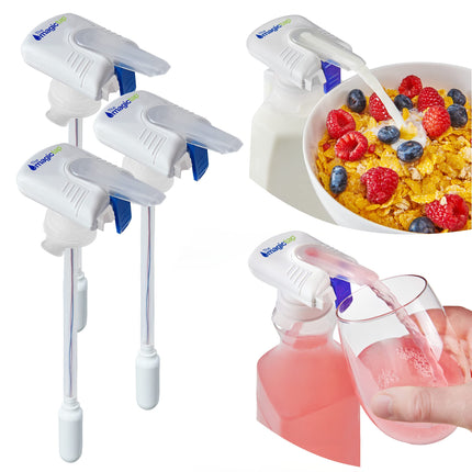 Magic Tap Automatic Drink Dispenser for Fridge, White, 3 Pack, No Spill