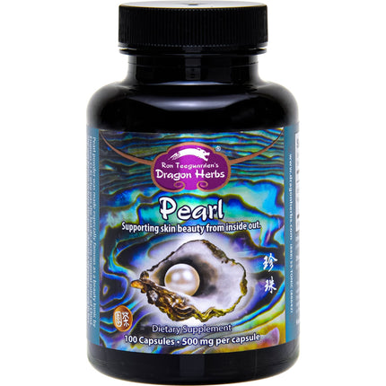Dragon Herbs Pearl Powder Capsules - Pure Pearl Powder Supplement to Support Skin, Eyes, Nails, Beauty | All Natural Ingredients, Non-GMO (100 Capsules, 500 mg Per Capsule)