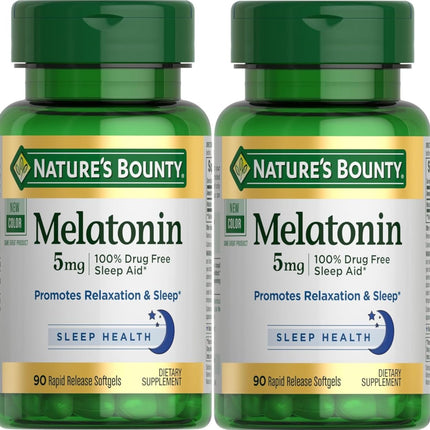 Nature's Bounty Super Strength Melatonin 5 mg Softgels 90 ea (Pack of 4)
