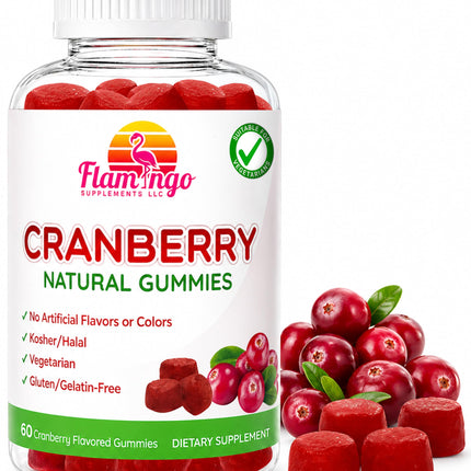 Cranberry Gummies 1000 mg - Cranberry Supplement Alternative to Cranberry Pills or Juice for Women, Men, Kids. Cranberry for Urinary Tract Health, UTI Relief- Vegan, Halal, Kosher Chews- 60 Gummies