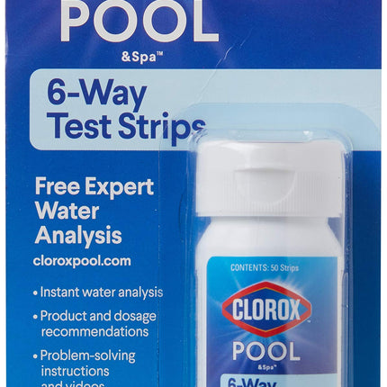 Clorox Pool&Spa 70050CLX 6-Way Test Strips, White, 50 Strips
