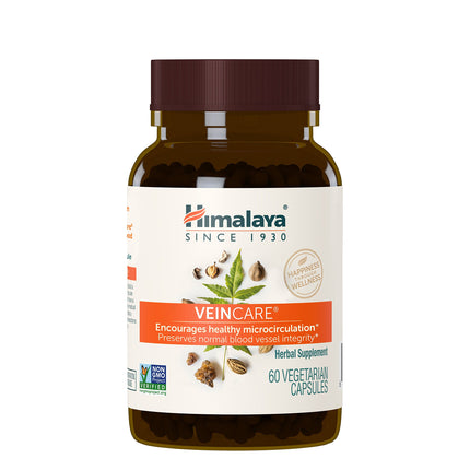 Himalaya VeinCare - Herbal Vein Support Supplements for Circulation and Rectal Comfort - Vegan, Non-GMO, Gluten Free, 300 mg, 60 Capsules