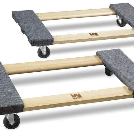 WEN 1320 lbs. Capacity 18 in. x 30 in. Hardwood Furniture Moving Dolly, Two Pack