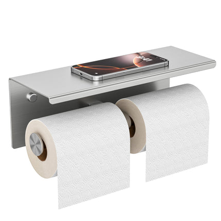 FORIOUS Toilet Paper Holder with Shelf, Commercial Toilet Paper Dispensers