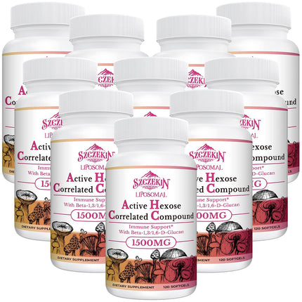 SZCZEKIN 1500mg Liposomal Active Hexose Correlated Supplement,1200 Soft Gels Beta-Glucans with Natural Mushroom Extract, Immune System, Liver Function, Maintain T-Cell & Killer Cell Activity