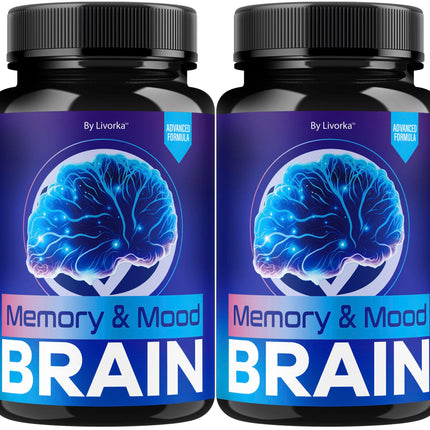 (2 Pack) Memory Mood and Brain Capsules - Official Daily Support Brain Health Supplement Pills Advanced Formula, Memory & Mood Brain & Memory Focus Reviews, 120 Capsules for 2 Months