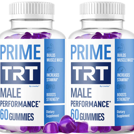 (2 Pack) Prime TRT Gummies - Official PrimeTRT Advanced Premium Supplement For Men Support - Maximum Strength, Natural Prime TRT Vitamins For Overall Health & Wellness Review, 120 Gummies For 2 Months