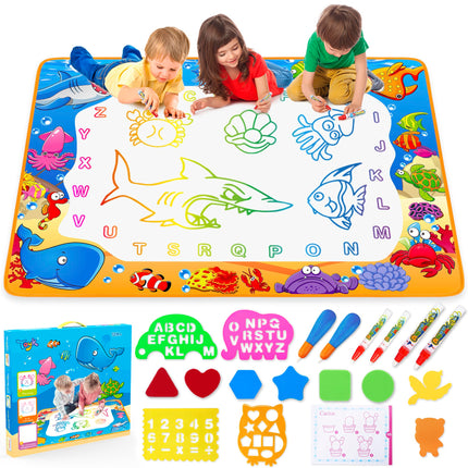 Water Doodle Mat - Kids Color Painting Toy, Gift Set for Toddlers 2-7